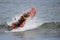 Dinghy Racing Against Waves in North Sea.