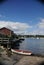 Dinghy on shore in harbor