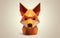 A Dingo Captured in Minimalist and Simple 3D Design