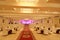 dining area in banquet hall with red carpet