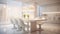 dining blurred modern white interior