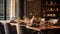 dining blurred residential interior design