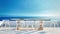 Dining outdoor sea view beach - 3D rendering