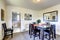 Dining room with black furniture