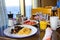 Dining Room Buffet aboard the luxury abstract cruise ship