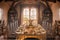 Dining room in the palace of Pena, Sintra, Portugal.