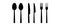 Dining silverware vector icons set. Spoon, knife, fork symbol