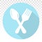 Dining vector flat icons with cutlery concept. spoon, fork or flatware on a transparent background