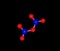 Dinitrogen pentoxide molecular structure isolated on black