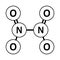 Dinitrogen tetroxide molecule icon