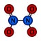 Dinitrogen tetroxide molecule icon
