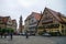 Dinkelsbuhl, Germany - August 28, 2010: Street view of Dinkelsbuhl, one of the archetypal towns on the German Romantic Road.