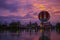 Dinner Balloon and colorful sunset , Downtown Disney at Disneyland Paris France