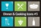 Dinner & Cooking Vector Icon Set #3