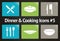 Dinner & Cooking Vector Icon Set #5