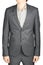 Dinner jacket gray suit, small checkered pattern, isolated over