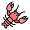 Dinner lobster icon color outline vector