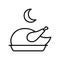 Dinner menu icon with chicken and crescent moon
