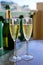 Dinner party, drinking of cava or champagne sparkling wine in vacation resort Caleta Fuste, Fuerteventura, Canary islands vacation