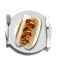 Dinner Place Setting at Table with Hotdog