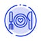 Dinner, Romantic, Food, Date, Couple Blue Dotted Line Line Icon