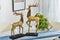 Dinning room golden deer on table