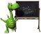 Dino baby dragon green back to school blank