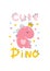 Dino baby princess poster with cute lettering. Childish simple scandinavian cartoon doodle style. A comic font ideal for