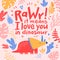 Dino Card Saying Rawr It Means I Love You