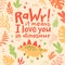 Dino Card Saying Rawr It Means I Love You