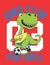 Dino club football print vector art