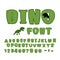 Dino font. dinosaur ABC. Texture animal of Jurassic period.