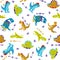 Dino pattern. Seamless vector pattern.