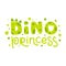 Dino princess. Childish print with dinosaur elements and funny lettering. Cute vector Illustration.