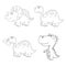 Dino set icon contour