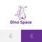 Dino Space Craft Ship T-rex Dinosaur Sky Cool Logo