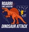 Dinosaur attack fashion print design