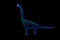 Dinosaur Brachiosaurus in Hologram Wireframe Style. Nice 3D Rendering