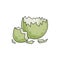 Dinosaur broken or cracked green egg isolated icon