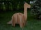 Dinosaur Brontosaurus made of cardboard. Idea for the birthday party, dino party or photo session