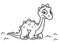 Dinosaur coloring page cartoon Illustrations