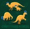 Dinosaur Corythosaurus Cartoon Vector Illustration