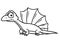 Dinosaur Dimetrodon Lizard animal character cartoon coloring page