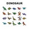 dinosaur dino animal cute icons set vector