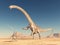 Dinosaur Diplodocus in the desert