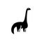 Dinosaur - diplodocus icon, vector illustration, black sign on isolated background