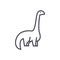 Dinosaur,diplodocus vector line icon, sign, illustration on background, editable strokes