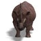 Dinosaur Elasmotherium. 3D rendering with