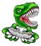 Dinosaur Gamer Video Game Controller Mascot