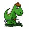 Dinosaur golfer - funny dinosaur